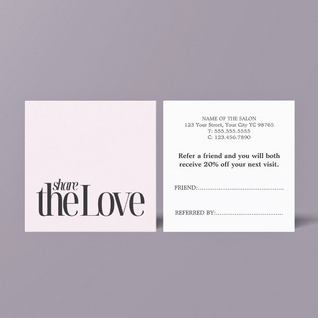 Minimal Cool Rose Bold Beauty Referral Card (Creator Uploaded)