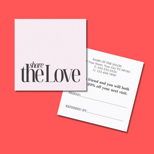 Minimal Cool Rose Bold Beauty Referral Card