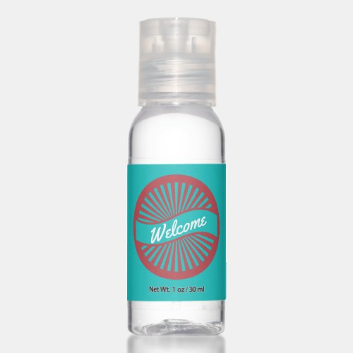 Minimal Coral and Turquoise Welcome Sunray Banner Hand Sanitizer