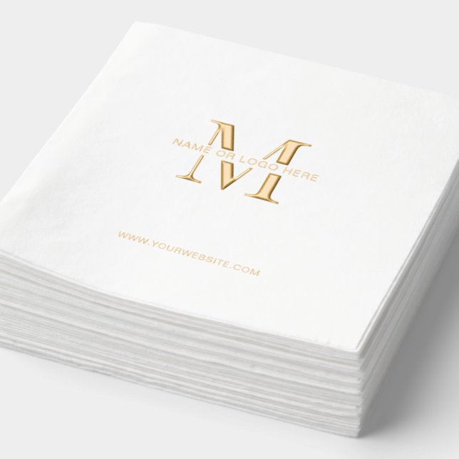 Minimal Corporate Event Business Logo Custom Foil Napkins (Detail)