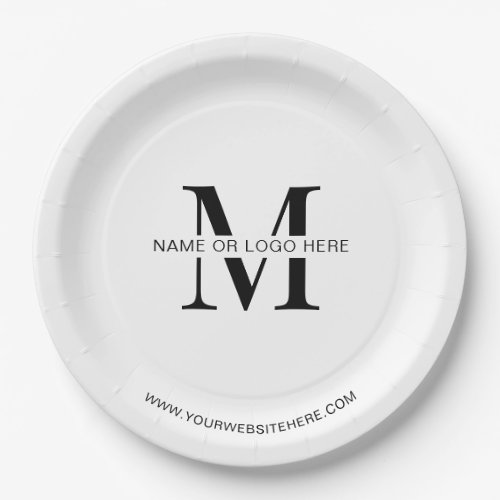 Minimal Corporate Event Business Logo Custom Paper Plates