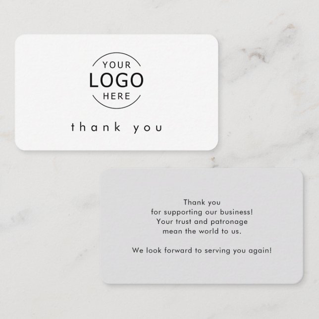 Minimal Corporate Thank You Business Card Insert (Front/Back)