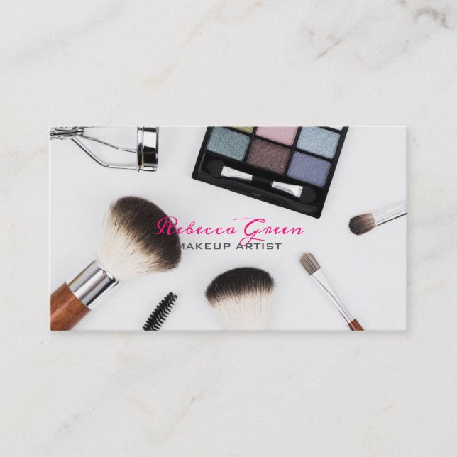 minimal Cosmetologist brush stylist makeup artist Business Card (Front)