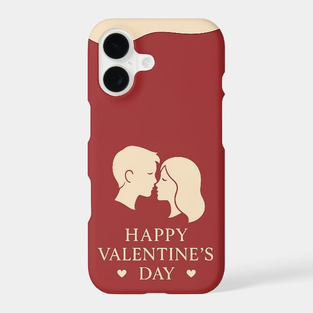 Minimal Couple Silhouette Romantic Valentines iPhone Case (Back)