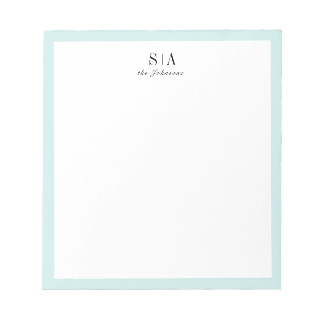 Minimal couples monogram personalized Stationery Notepad (Front)