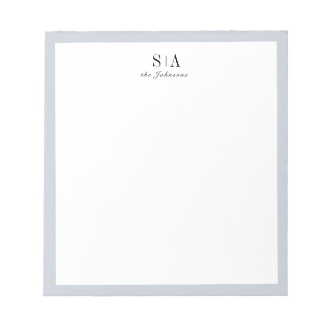 Minimal couples monogram personalized Stationery Notepad (Front)