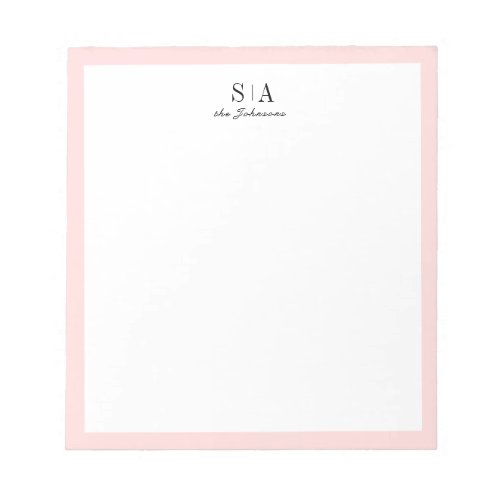 Minimal couples monogram personalized Stationery Notepad