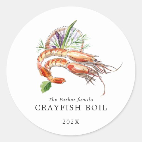 Minimal Crawfish Boil Classic Round Sticker