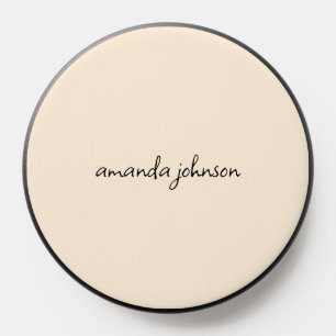 Minimal Cream Monogrammed PopSocket