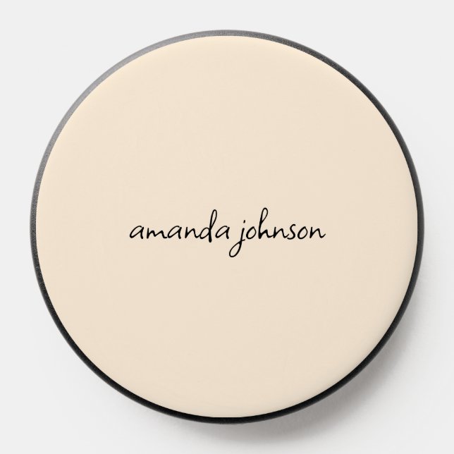 Minimal Cream Monogrammed PopSocket (Popsocket)