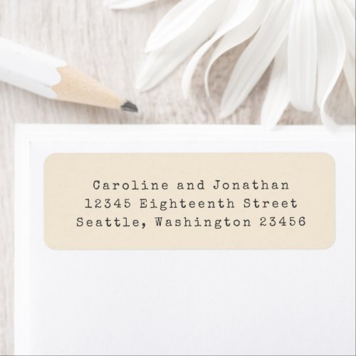 Minimal Cream Retro Typewriter Font Return Address Label