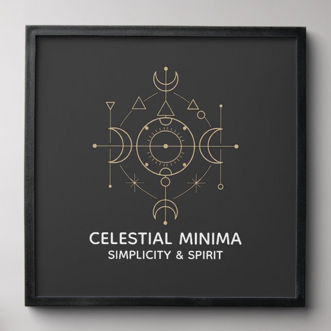 Minimal Crescent Moon & Sun Line Art | Boho Style Peel And Stick Photo Tile (Front Set)