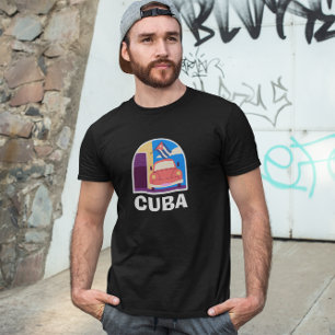 Minimal Cuba Island Vintage Retro Travel  T-Shirt