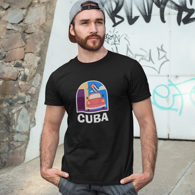 Minimal Cuba Island Vintage Retro Travel  T-Shirt (cuba vintage travel t shirt)