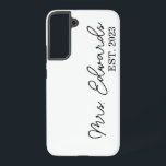 Minimal Cursive Mrs. Custom Last Name Wedding Gift Samsung Galaxy S22  Case<br><div class="desc">This is a Minimal Cursive Custom Mrs. Last Name Wedding Gift Samsung Galaxy Phone Case!</div>