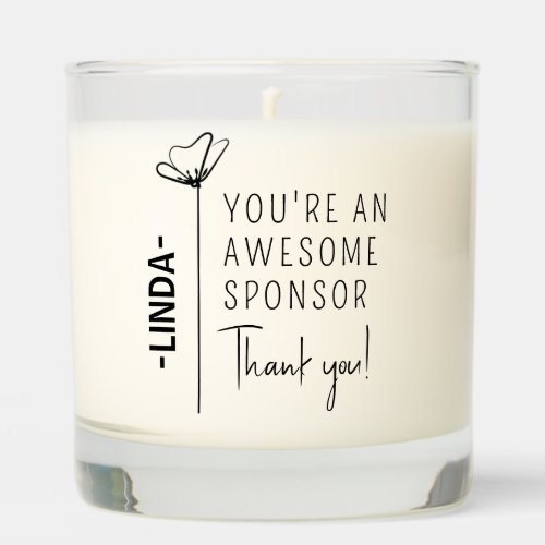 Minimal Custom AA Sponsor Thank You Scented Candle