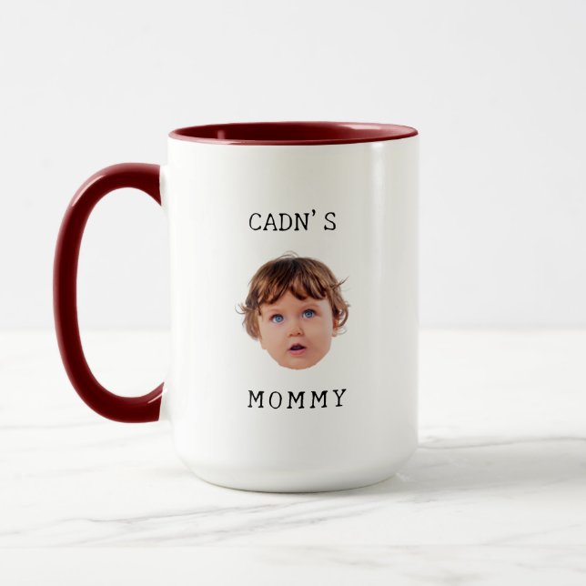 Minimal Custom Baby Face for Mommy Birthday Gifts  Mug (Left)