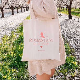 Minimal Custom Book Lovers 'Romantasy Book Club' Tote Bag