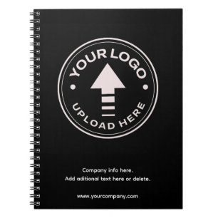 Minimal Custom Business Logo Black Notebook