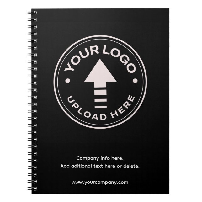 Minimal Custom Business Logo Black Notebook (Front)