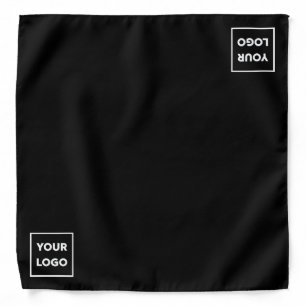 Minimal Custom Business Logo on Black Bandana