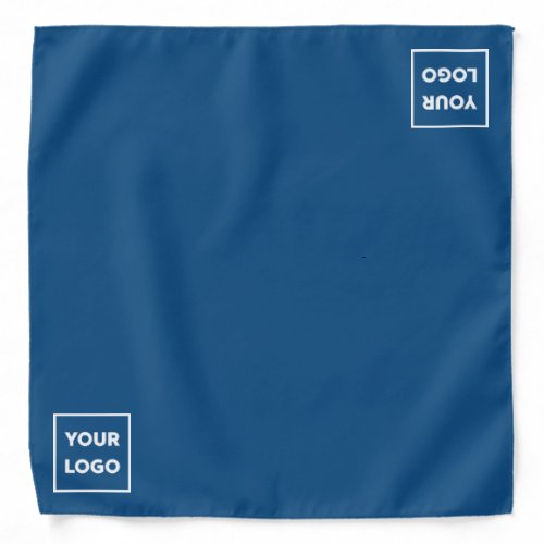 Minimal Custom Business Logo on Blue Bandana