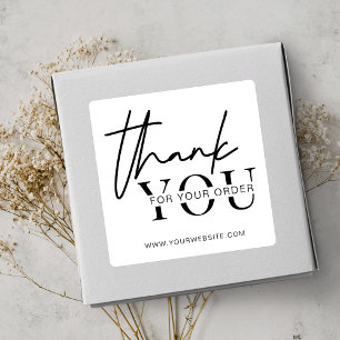 Minimal Custom Business Thank You Square Sticker