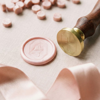 Minimal Custom Couple's Wedding Monogram Crest Wax Seal Stamp