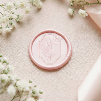 Minimal Custom Couple's Wedding Monogram Crest Wax Wax Seal Sticker