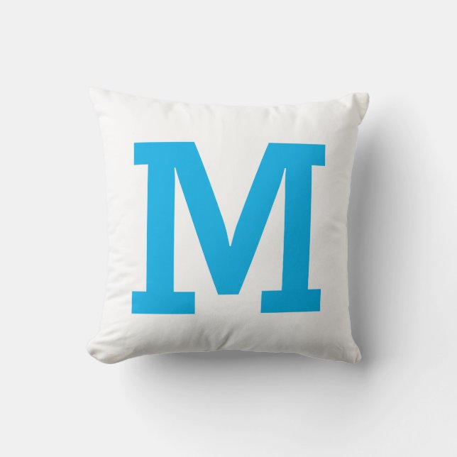Minimal Custom Large Initial Letter Throw Pillow (Front)