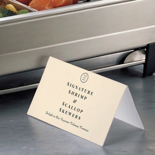 Minimal Custom Logo Branded Buffet Dish Label