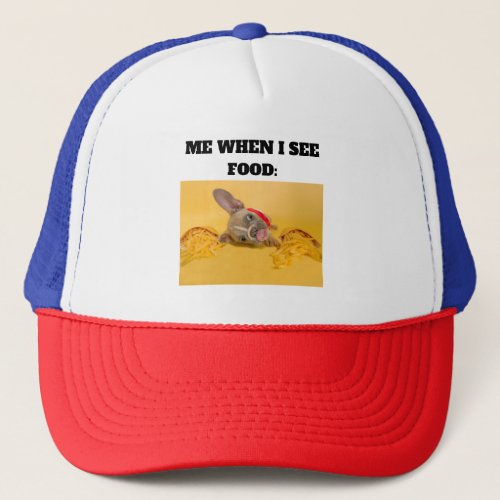 Minimal Custom Me When I See Food Add Photo  Trucker Hat