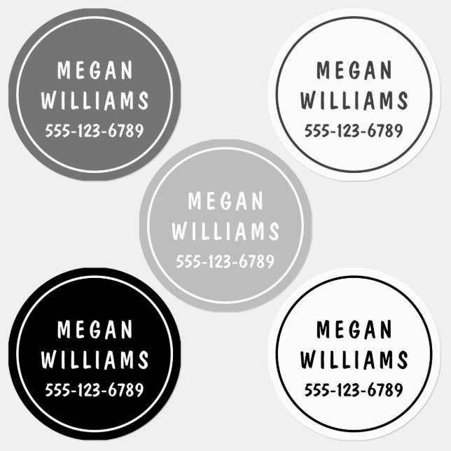 Minimal Custom Modern Personalized Name Clothing Labels (Group)