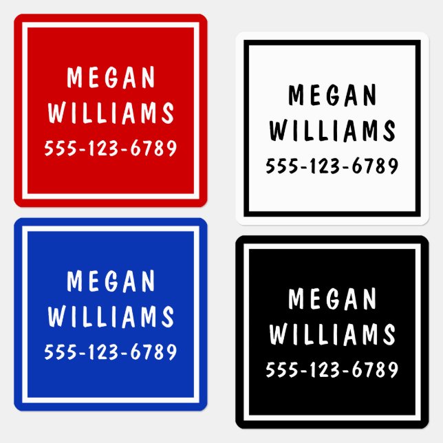 Minimal Custom Modern Personalized Name Clothing  Labels (Group)