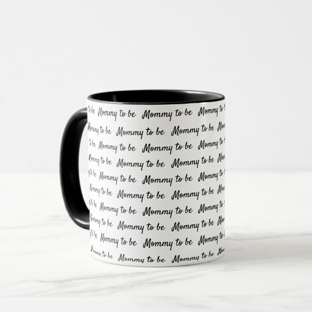Minimal Custom Mommy to be Text Personalized B&W M Mug (Front Left)
