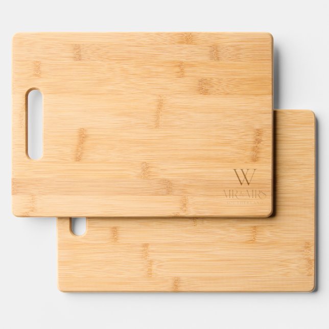 Disover Minimal Custom Monogram Mr & Mrs Couples Name Cutting Board