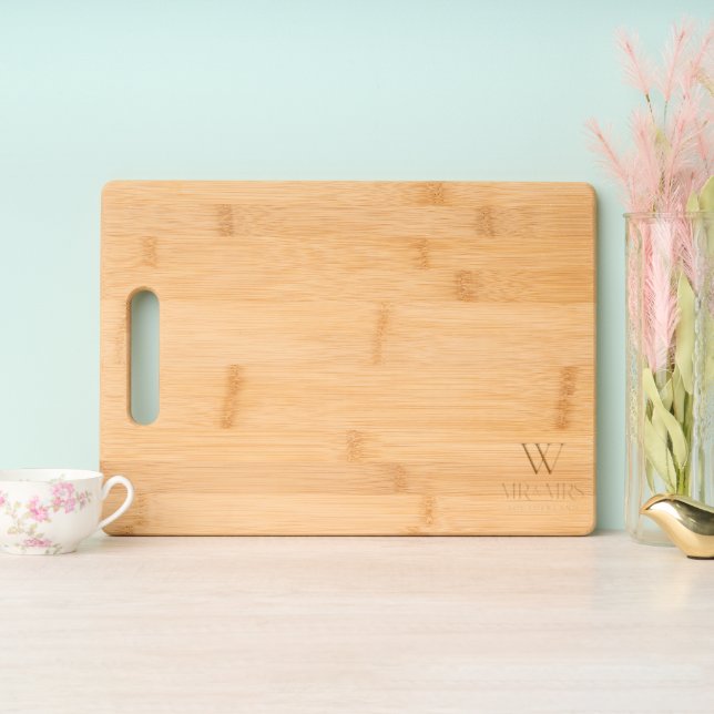 Disover Minimal Custom Monogram Mr & Mrs Couples Name Cutting Board