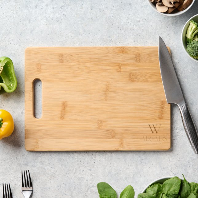 Disover Minimal Custom Monogram Mr & Mrs Couples Name Cutting Board