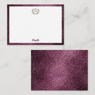 Minimal Custom Monogram Name Royal Crest Emblem Note Card