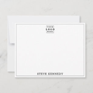 Minimal Custom Name Professional Business Logo   Note Card