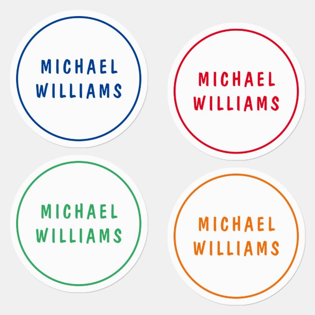 Minimal Custom Personalized Boy Name Iron On Labels (Group)