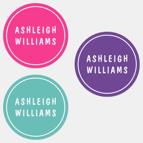 Minimal Custom Personalized Girly Name Set Labels