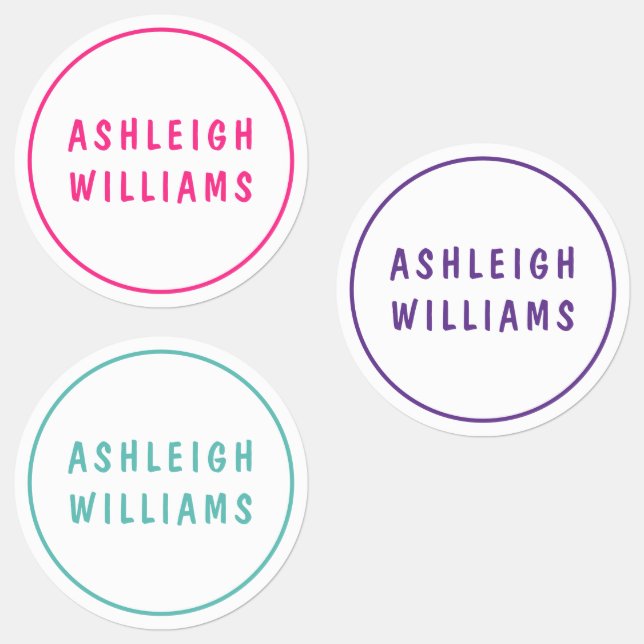 Minimal Custom Personalized Girly Name Set Labels (Group)