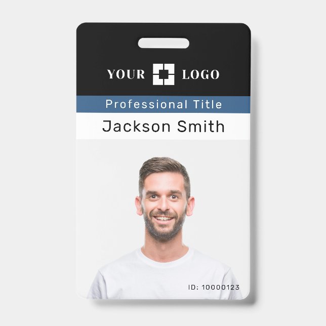 Minimal custom photo and name employee badge (Front)