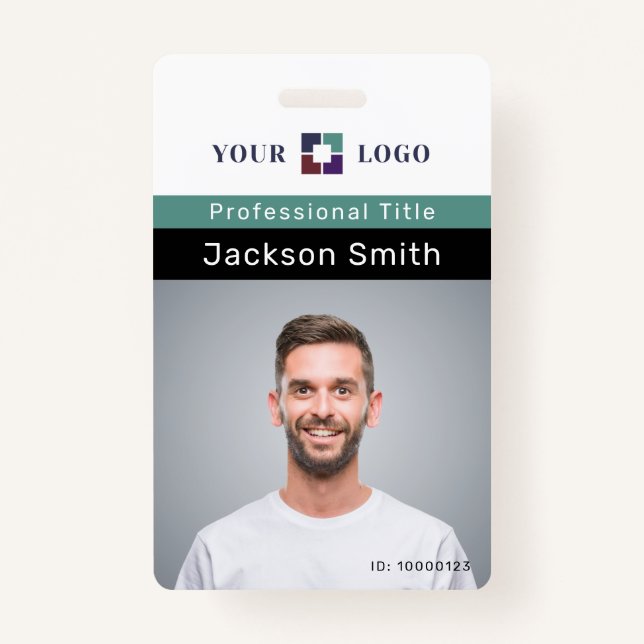 Minimal custom photo and name employee badge (Front)