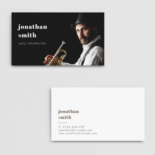 Minimal Custom Photo Professional Musician Modern Business Card