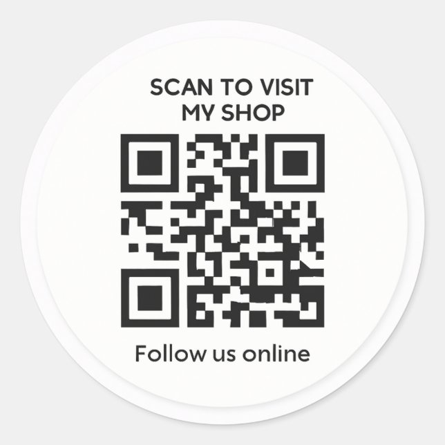 Minimal custom QR code business sticker (Front)