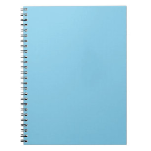 Minimal Custom Solid Sky Blue Spiral Notebook