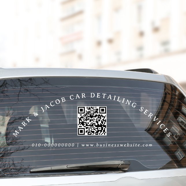 Minimal Custom Text QR Code Business Car Truck Window Cling (Creator Uploaded)