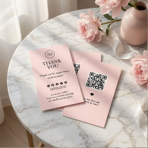 Minimal Custom Thank You Insert Card with QR Code